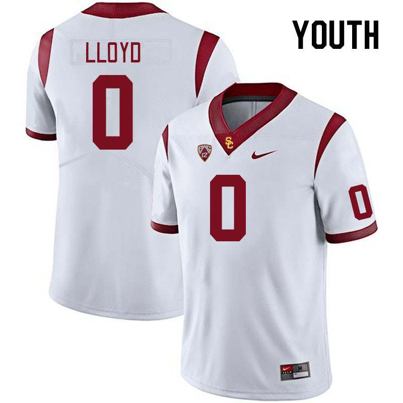 Youth #0 MarShawn Lloyd USC Trojans College Football Jerseys Stitched Sale-White - Click Image to Close